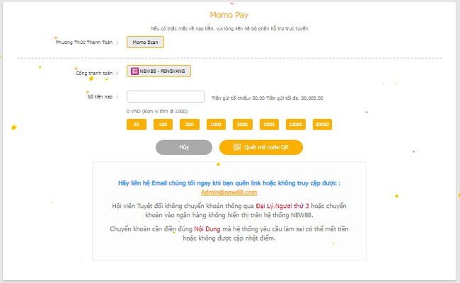 Nạp tiền New88 thông qua ví điện tử